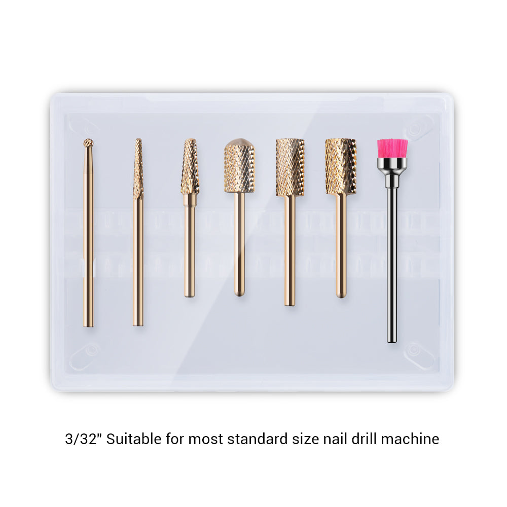 Gold Carbide Nail Drill Bits Set (7Pcs)