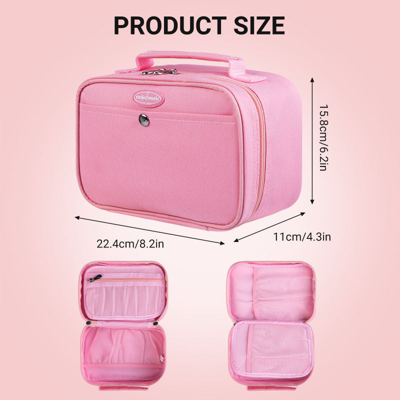 Double Layers Nail Polish Carrying Case, Big Capacity Cosmetic Organizer Bag  for