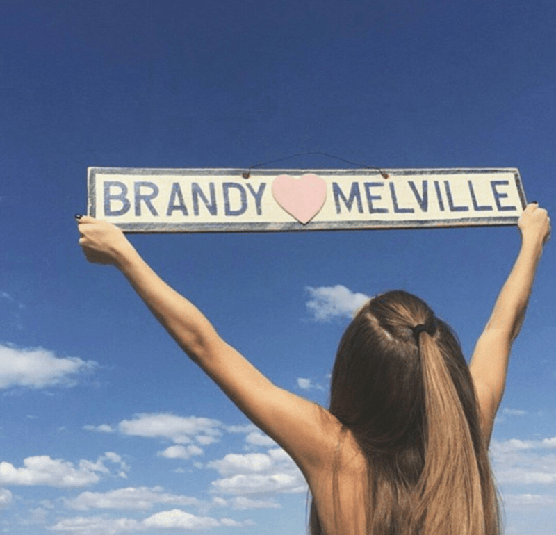BRANDY ♡ MELVILLE (LG) Wood Sign in Brandy Stores Weathered Signs