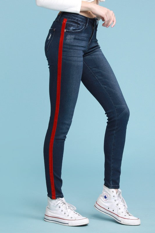 red velvet jeans