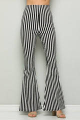 black striped flare pants