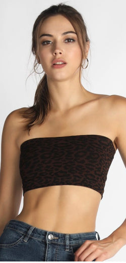 Perforeren Gastvrijheid los van Bandeau Bra Top with Leopard Print Design Brown - Southern Fashion Boutique  Bliss
