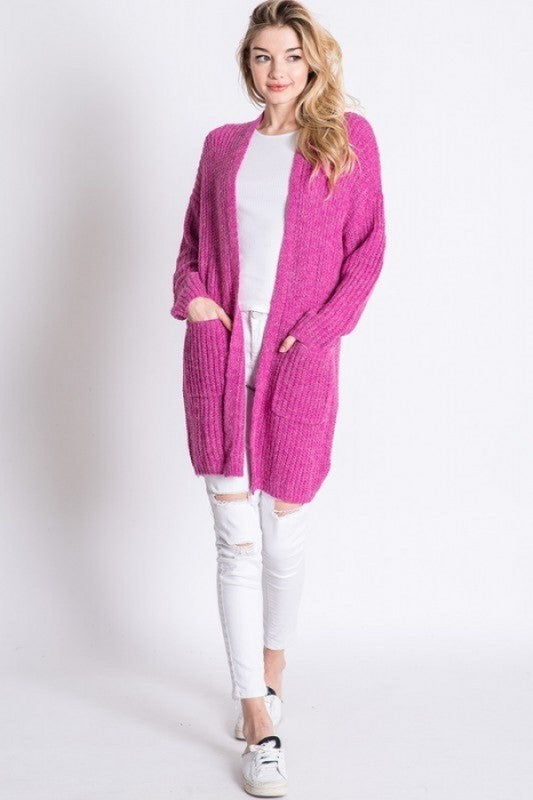 Pattern Knit Dolman Slouch Cardigan Fuschia - Southern Fashion Boutique ...