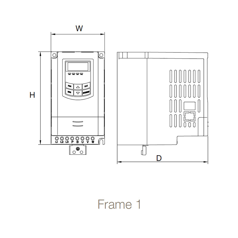Frame Size 1 Dimensions