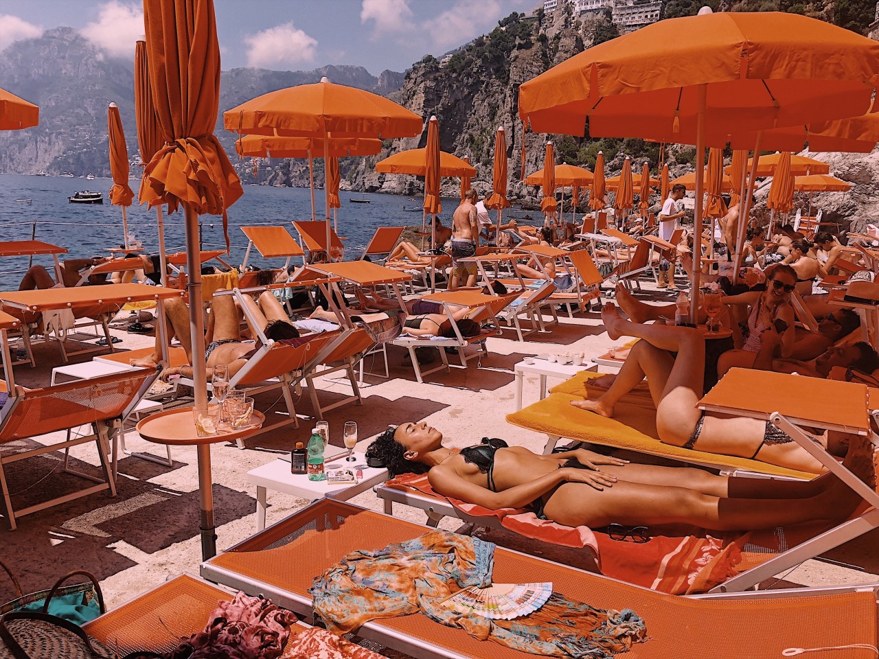 One fire beach in Amalfi