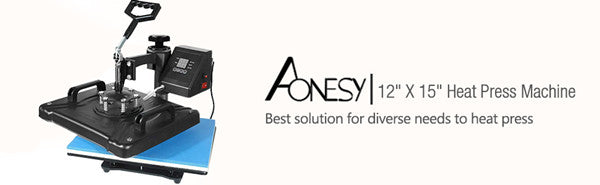 Aonesy 5 in 1 heat press machine-size 12''x 15''