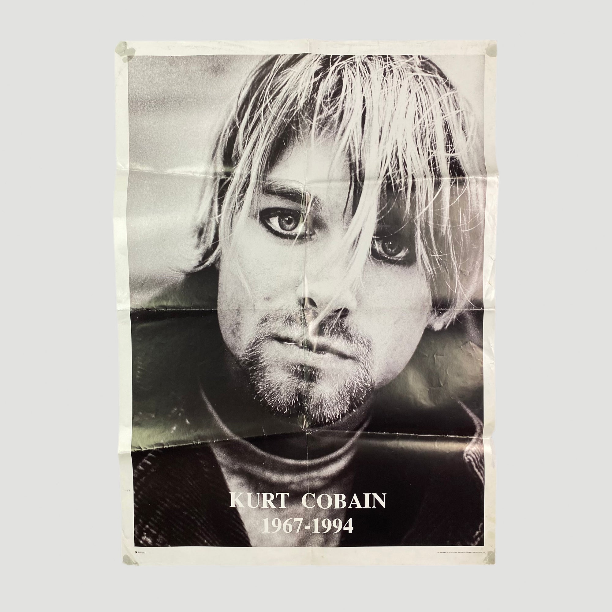 kurt cobain black and white poster