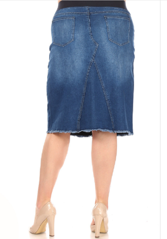  Women's Juniors High Waisted Shaping Pull-On Stretch Denim Long  Skirt in Indigo Wash Size XS : Clothing, Shoes & Jewelry