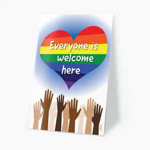 Everyone is Welcome Here - Laminated Diversity Poster - 12"x18" - ZoCo Products - Diversity Poster