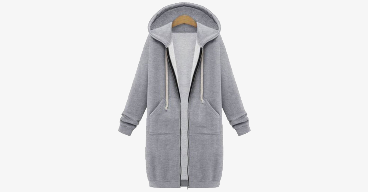 long grey hoodie