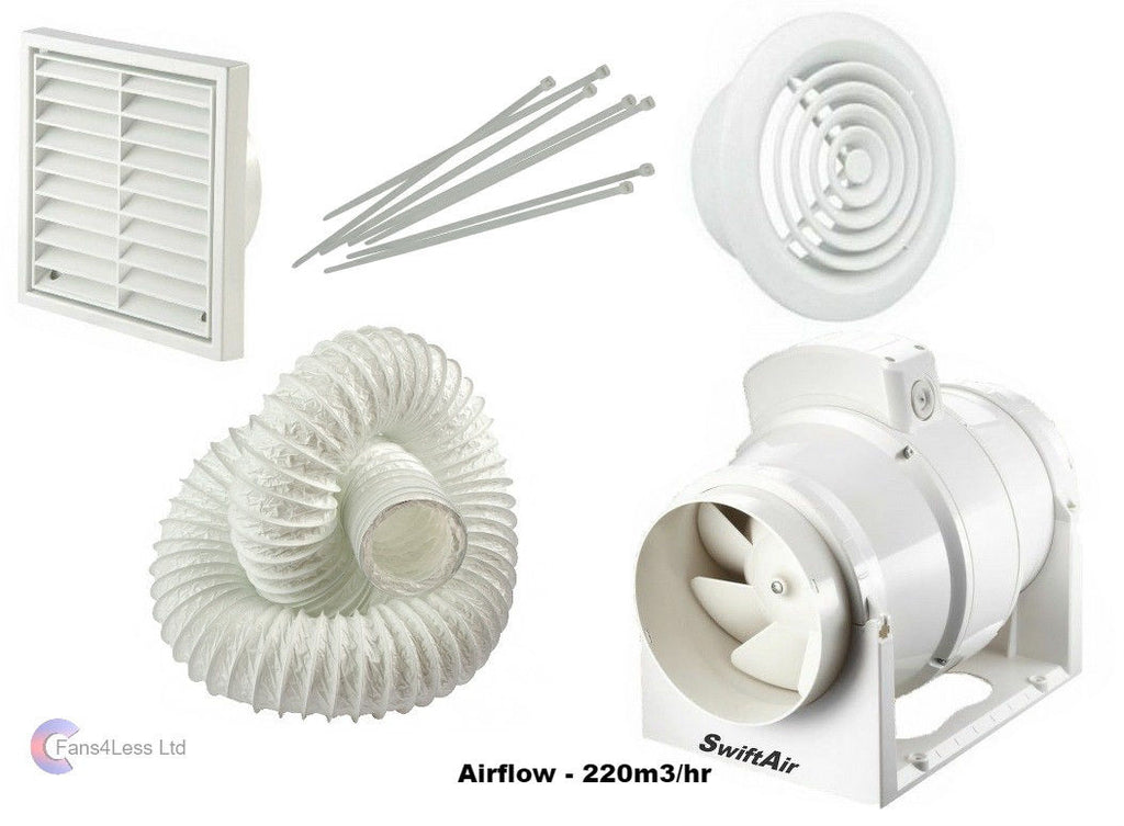 Bathroom Shower Fan Kit Loft Ceiling Mounted Extractor Duct Vent