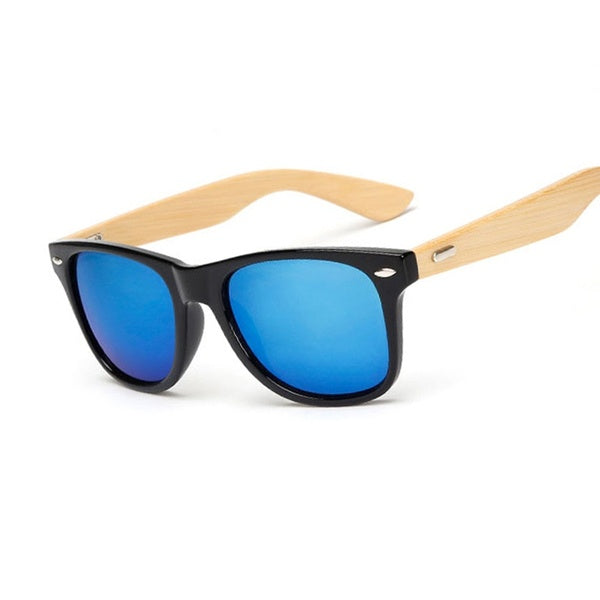 

Wood Bamboo Square Sunglasses (black & purple)