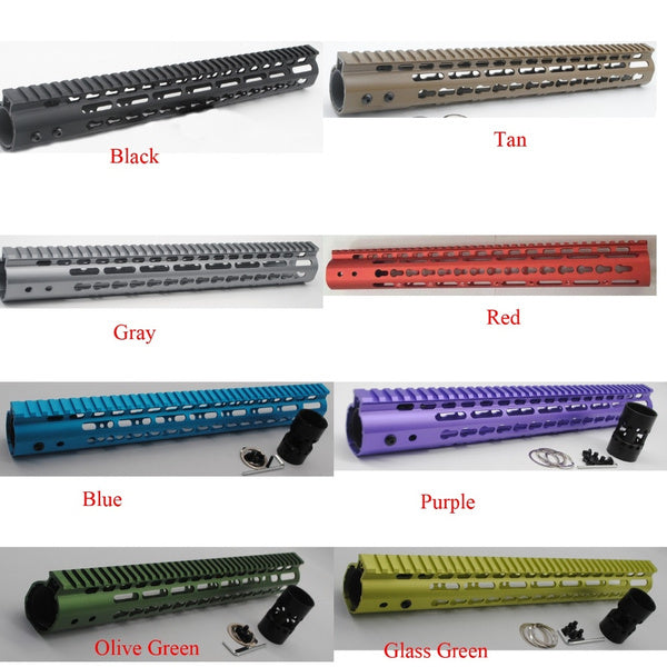 

15'' inch Keymod Handguard Rail Free Float Mount Systems Ultralight Black/Red/Tan/Blue/Grey/Purple/Glass Green/Olive Green (grass green)