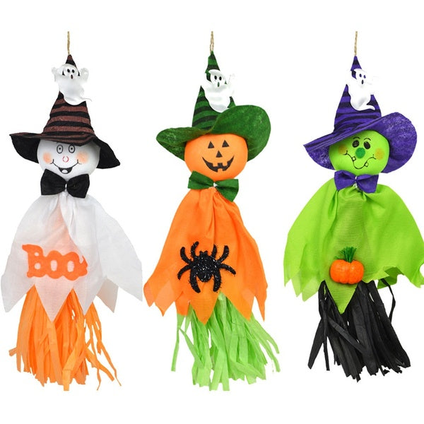 

3 Color Scarecrow Horror Ghost Pendant Halloween Party Bar Decor Halloween Decoration Supplies (green)