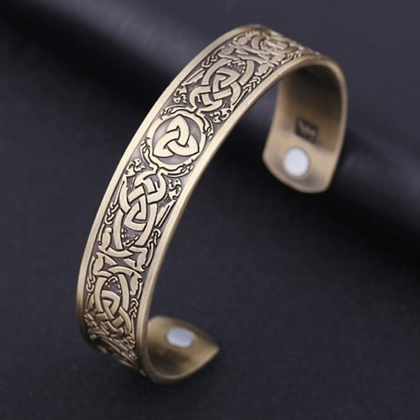 

Viking Irish Knot Dragon Claw Magnetic Health Cuff Bracelet (rosegold)