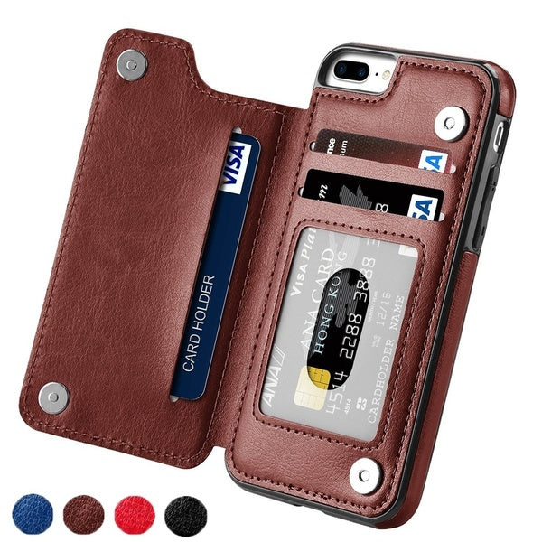 

High-grade Business Men Women Magnetic Leather Wallet Case Card Slot Shockproof Flip Cover for iPhone X/8/8 Plus/7/7 Plus/6/6 Plus/6S/6S Plus/5/5S/SE/Samsung Galaxy S8/S8 Plus/S7/S7 Edge/Note 8 (10 PCS - iPhone 7 Plus / black)