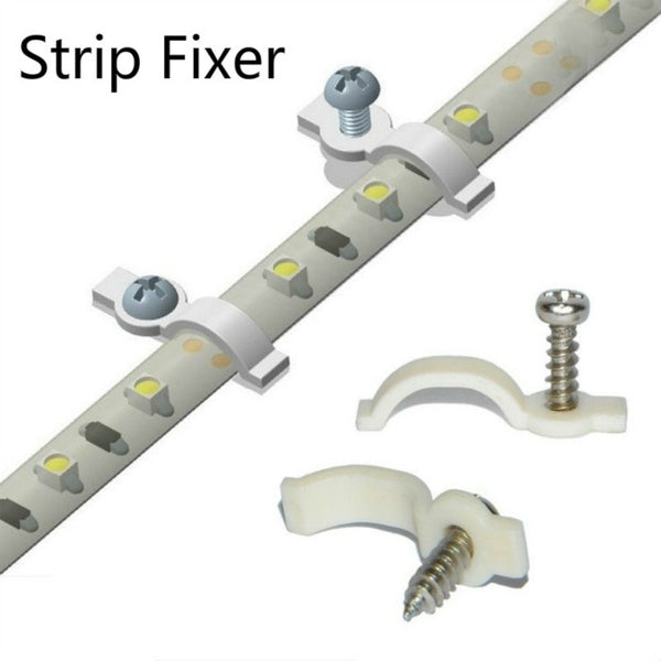 

10PCS/50PCS Fixer Clip With Screw for Fix 5050 RGB Single Color LED Strip Light (50 PCS / white)