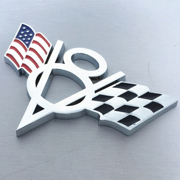

Metal V8 America Flag Car Emblem Badge Sticker Auto Accessories (Default Title)
