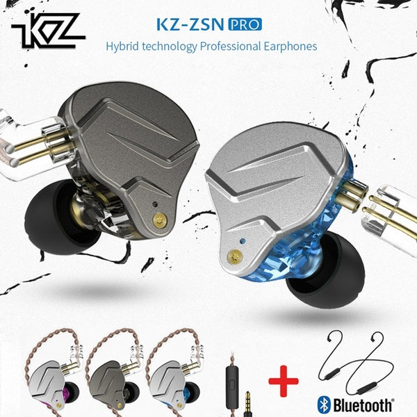 

KZ ZSN Pro Hybrid Technology 1BA+1DD Professional Earphone (Wire & APTX Bluetooth / grey)