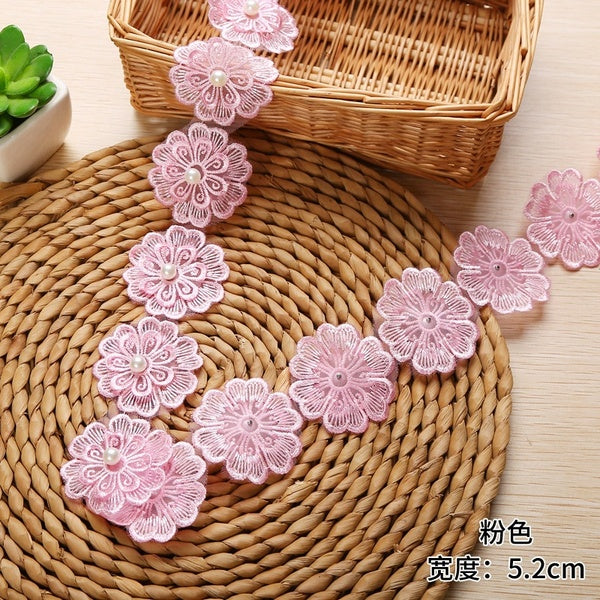 Polyester Embroidered Flower Lace Trim