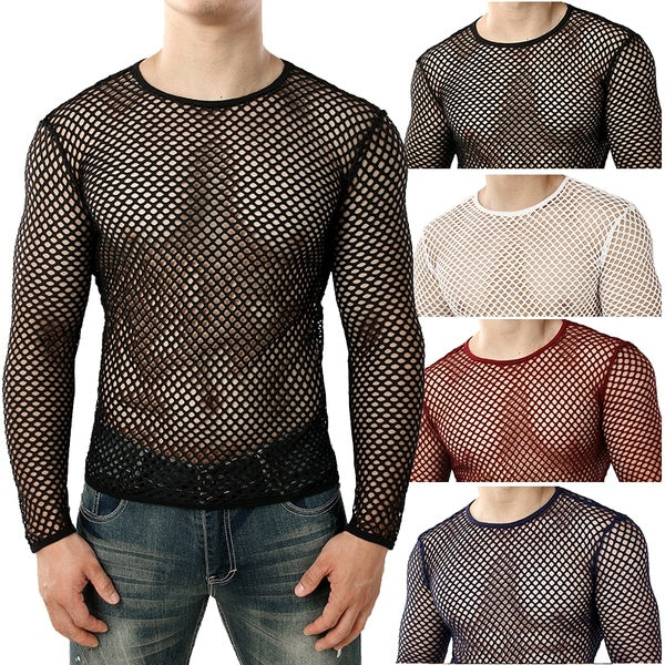 

Men's Mesh Slim Long Sleeve T-Shirt (S / black)