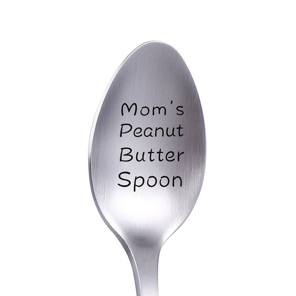

1PC My Peanut Butter Spoon Laser Engraved Spoon Birthday Gift for Him Anniversary Gift for Boyfriend Stocking Stuffers Kids Christmas Gifts (Dad's)