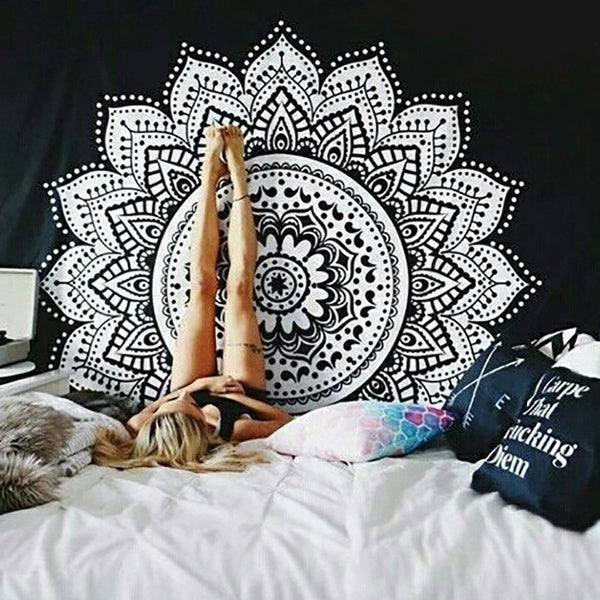 

Tapestry Bohemia Boho Mandala Tapestry Wall Hanging for Wall Decoration Hippie Tapestry Beach Towel Yoga Mat 150cmx150cm/60"x60" (Size 1)