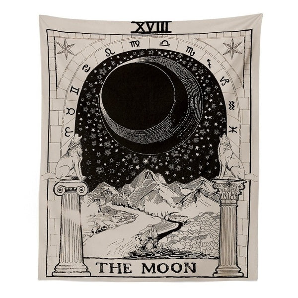 

Divination "The Moon" "The Star" "The Sun" Tapestry Wall Home Decoration Bedspread Mat 3 Sizes (THE MOON - 1.5Mx2M/4.9ftx6ft)