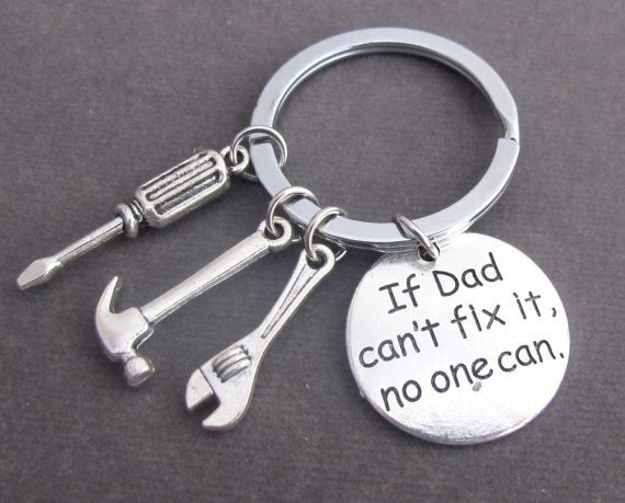 

Creative Wrench Screw Driver Hammer Tool Keychains Gift for Father If Dad Can't Fix It No One Can