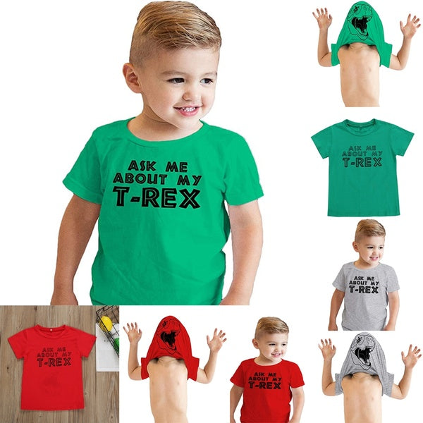 

Ask Me About My T Rex T-Shirt (10-12Years / red)