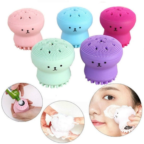 

5-color Silicone Cleansing Brush Octopus Shape