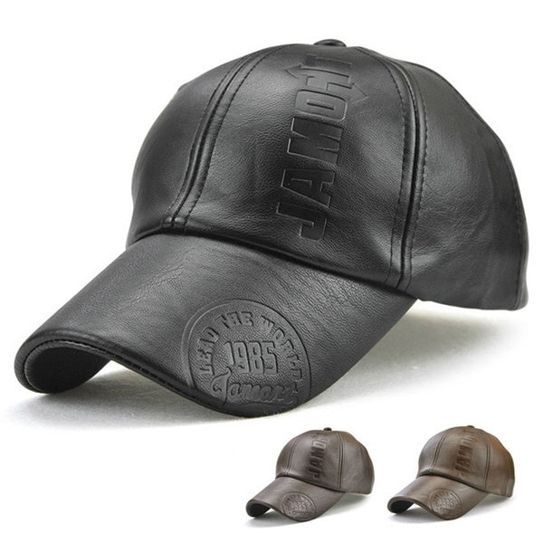 

Waterproof Windproof PU Leather Baseball Cap (darkbrown)