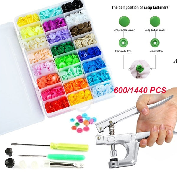 

600/1440Pcs Colors Plastic Multcolor Press Studs (size E)