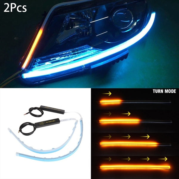 

Ultra Thin Double Color Car Tube LED Strip Signal Lamp (60 cm / white & yellow)