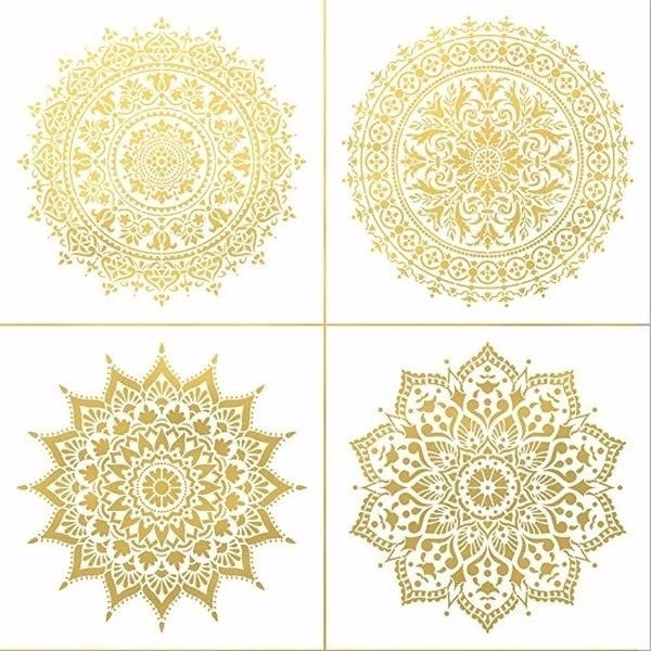 

4 Reusable Laser Cut Mandala Painting Stencils