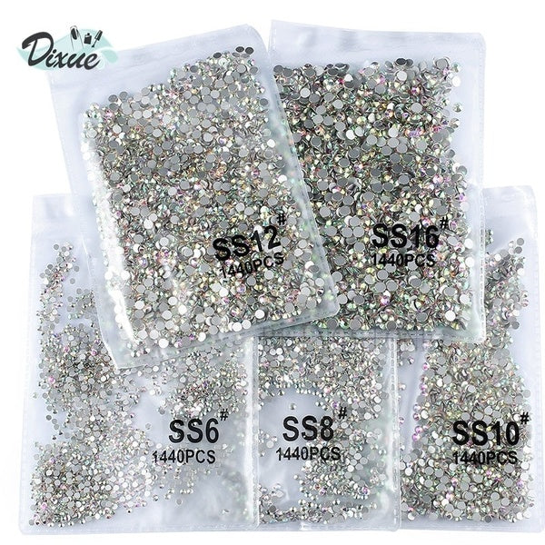 

Crystal AB Flat Back Nail Art Rhinestone (AB mix ss3-ss10 1728)