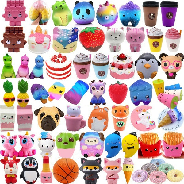 

Squishy Elastic Foam Stress Animal Collectibles (Strawberry-Galaxy Blue)