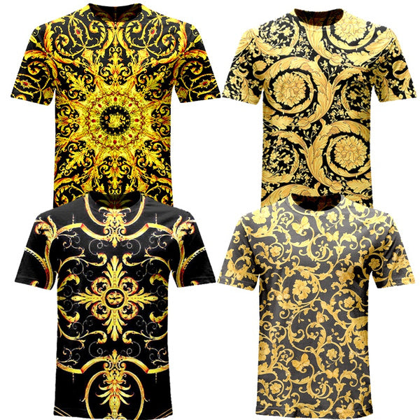 

Black and Gold Graphic Men's Tee (3XL / orange)