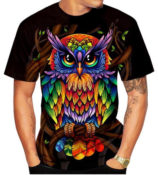 

Owl 3D Personalized Printed Shirt (Men-S / multicolor)