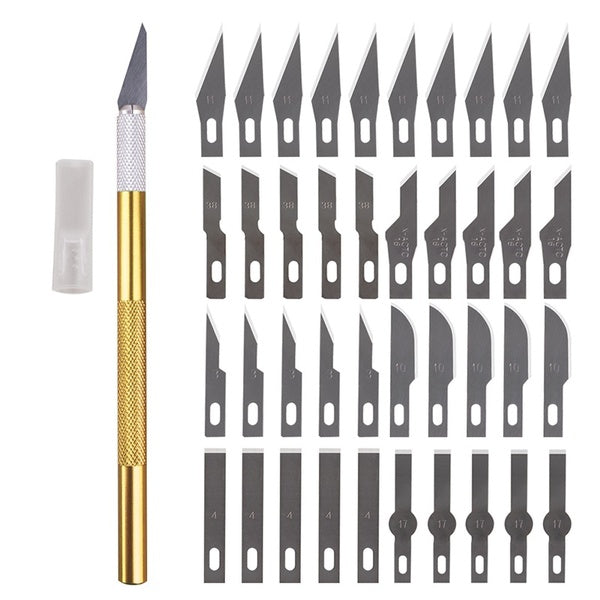 Non-Slip Metal DIY Knife blue-5pcs