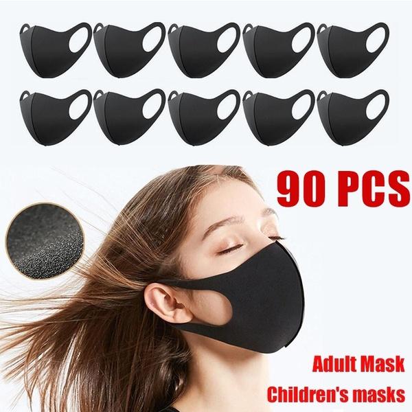 

Reusable Double Layer Dustproof Mask (black / 90 PCS (Children's masks))