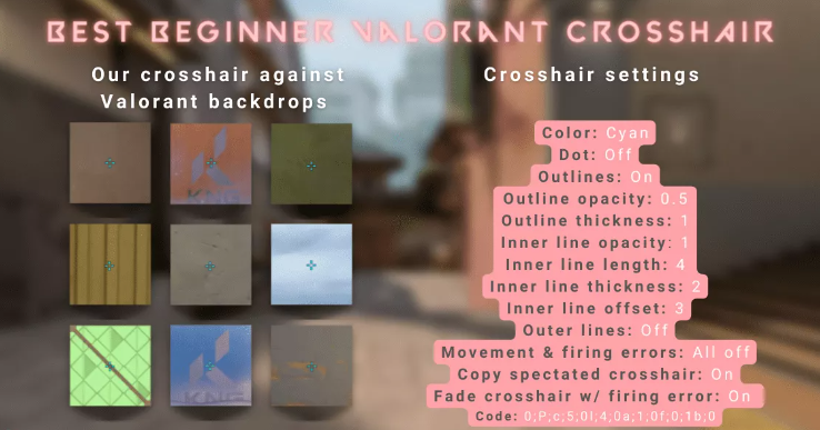 Best Valorant crosshair for beginners | Simple Carry