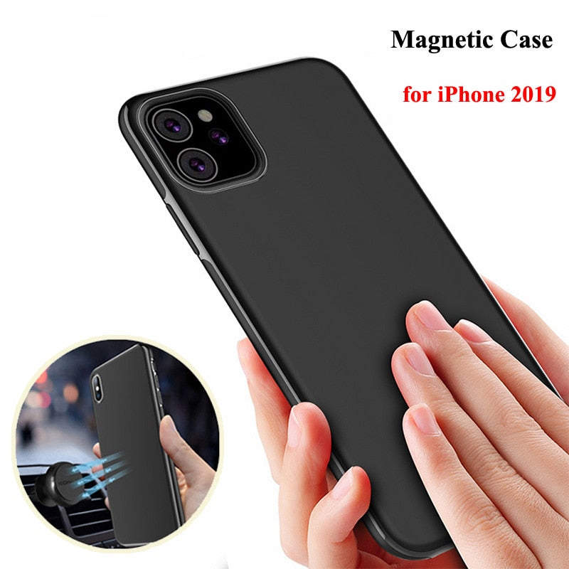 Magnetic Car Holder Case Soft Matte Silicone Cover For Iphone 11 Pro M The Bananas Store