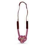 Nautical Heart Knot Statement Necklace in Beach Rose