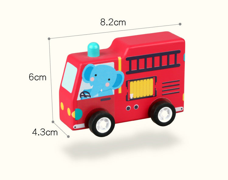 fire truck toy van pull back red