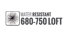 785 to 850 loft water resistant down
