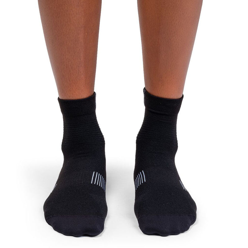 Women's Ultralight Low Sock, White & Black