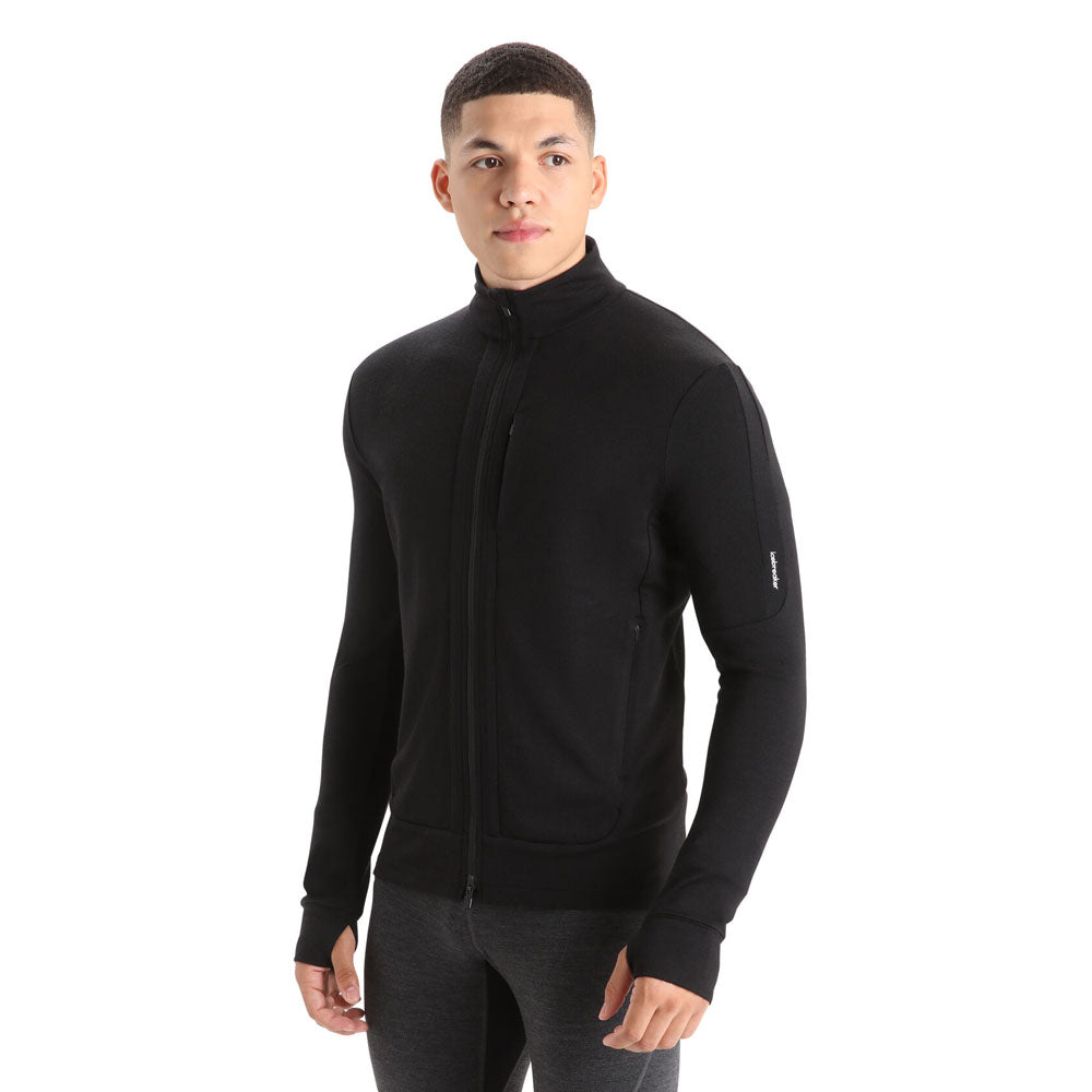 Icebreaker Merino Mens ZoneKnit L/S Half Zip (Medium) Black at  Men's  Clothing store