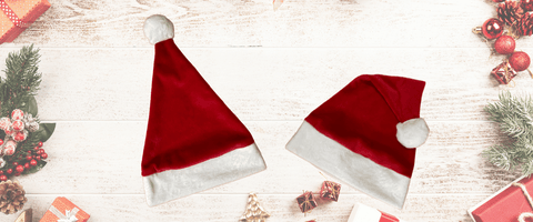 easy sew santa hats, santa hat tutorial, santa hat fabric kits