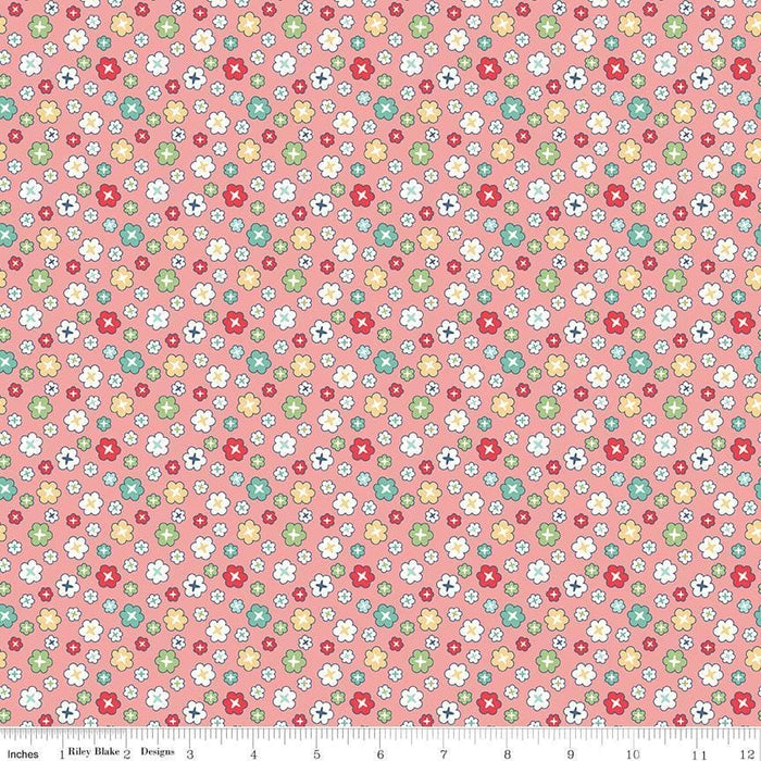 Quilter's Cottage Pink Floral Pattern by Lori Holt of Bee in my Bonnet at RebsFabStash
